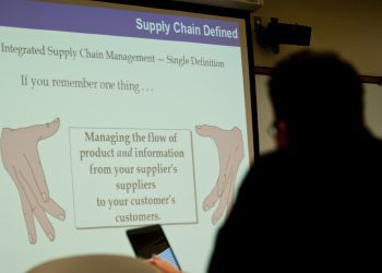 Presentation being given about supply chain management