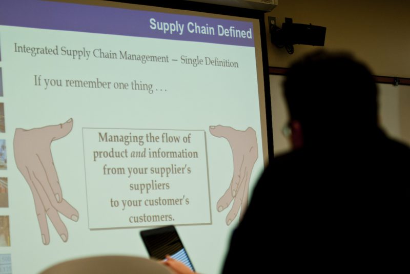 Presentation being given about supply chain management