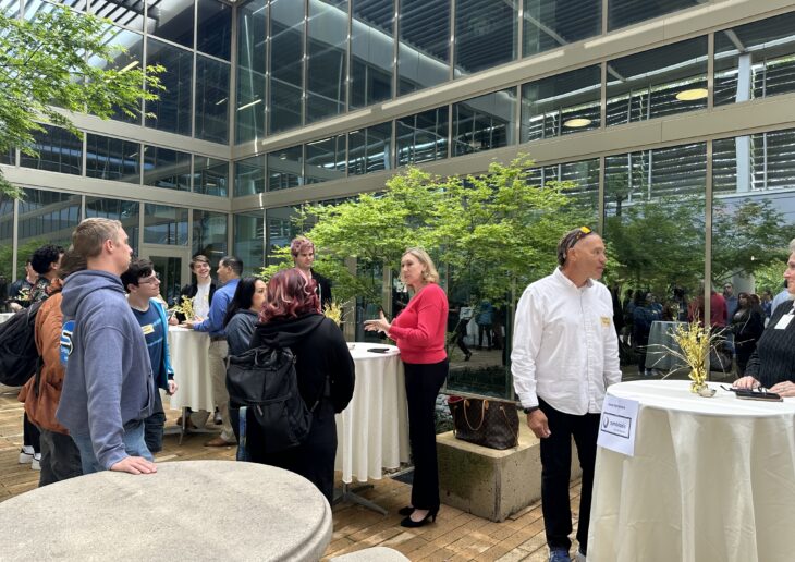 Students and employers meeting.